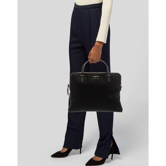 EUC Kate Spade New York Wilson Road Daveney Black Nylon Laptop Bag Briefcase - Picture 2 of 12